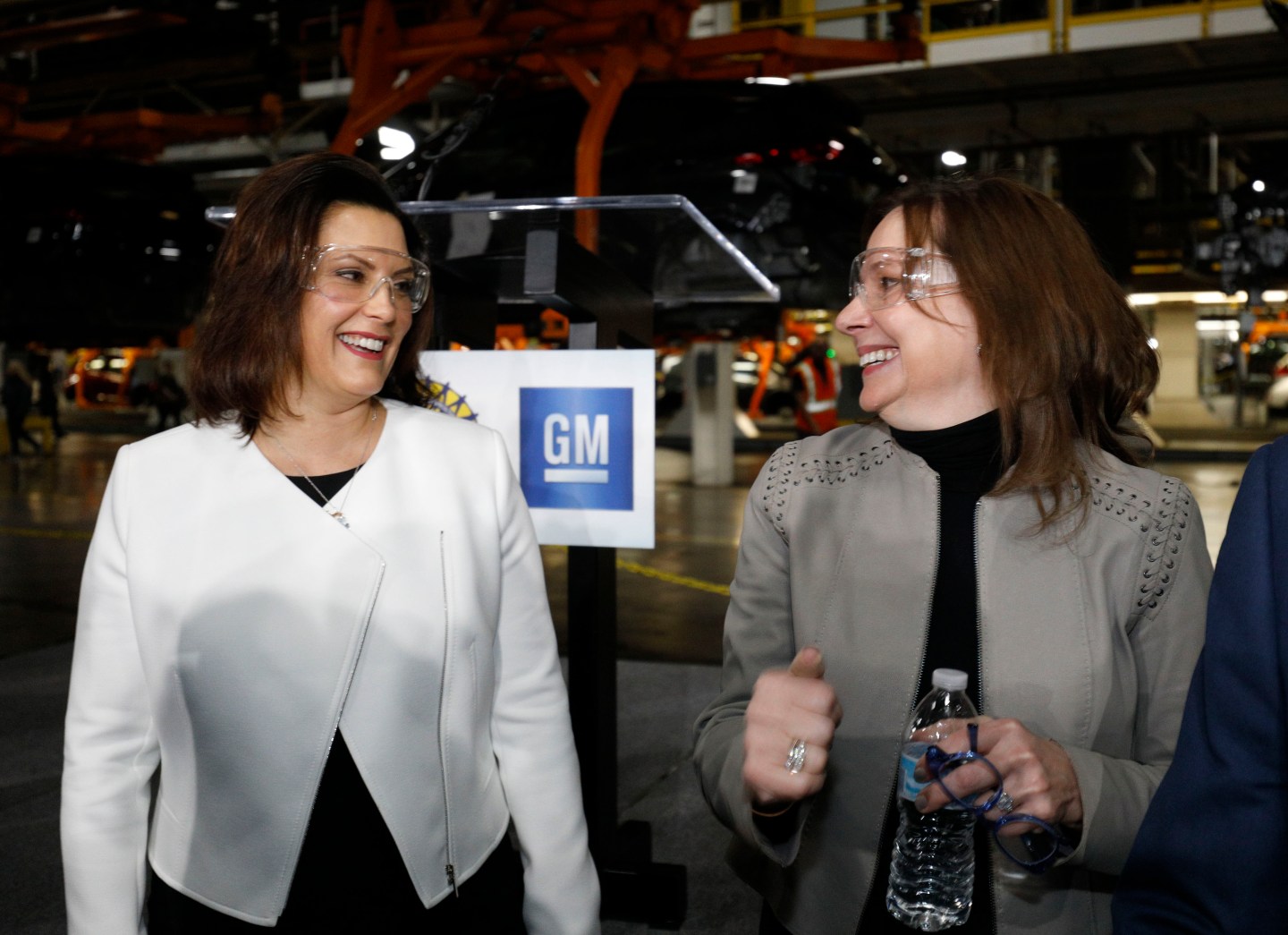 GM CEO Mary Barra and Michigan Governor Gretchen Whitmer
