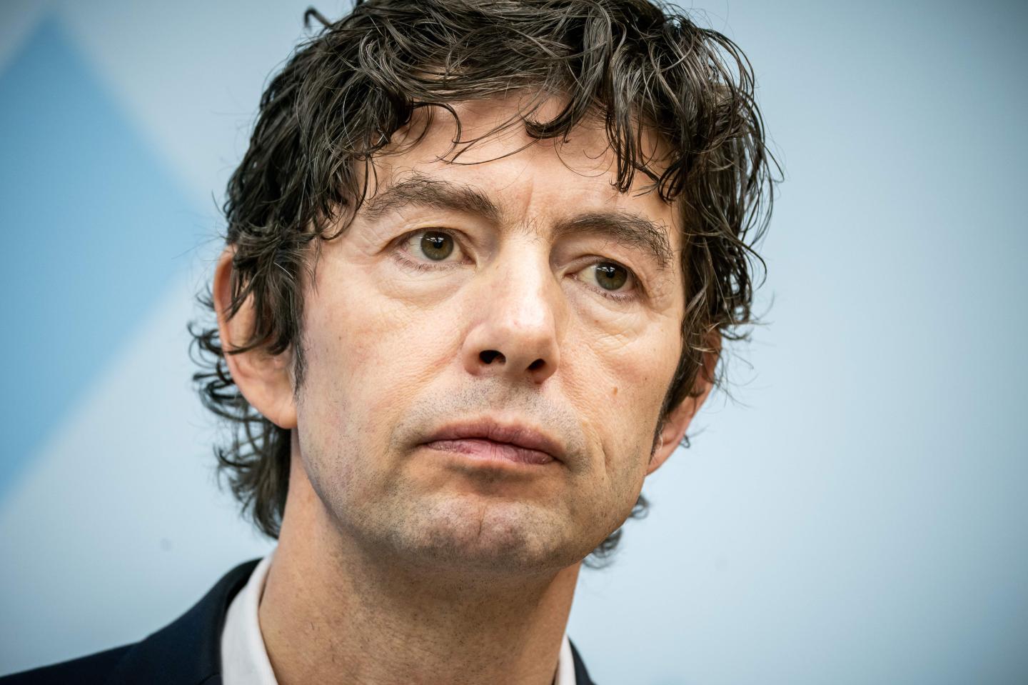 Christian Drosten, director of the Institute of Virology at Berlin's Charite hospital, gives a press conference in Berlin on March 26, 2020.