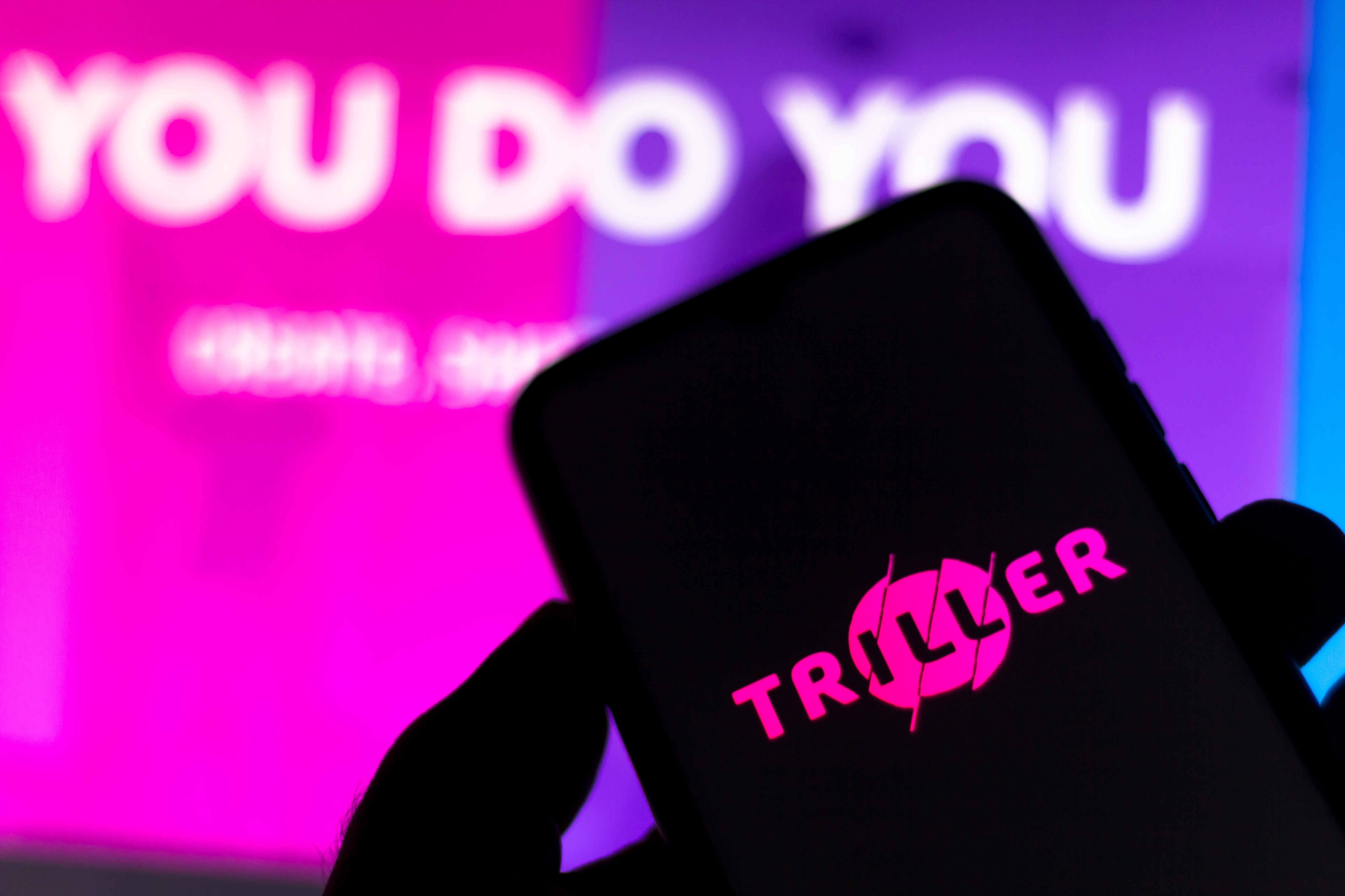 BRAZIL - 2020/08/17: In this photo illustration the Triller logo seen displayed on a smartphone. 