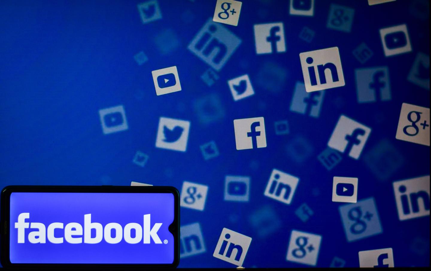 Facebook Logo seen displayed on a smartphone.