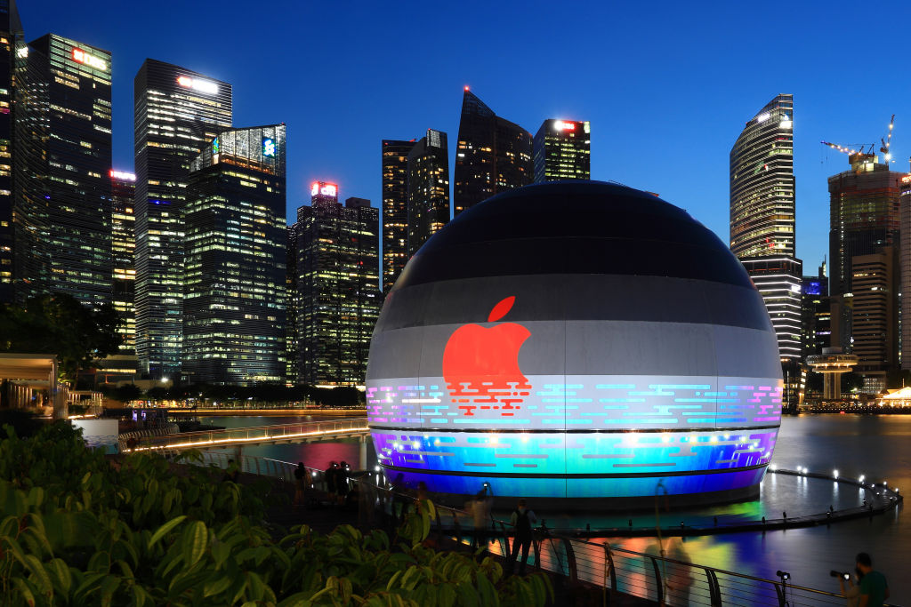Apple's orb-like store in Singapore's Marina Bay