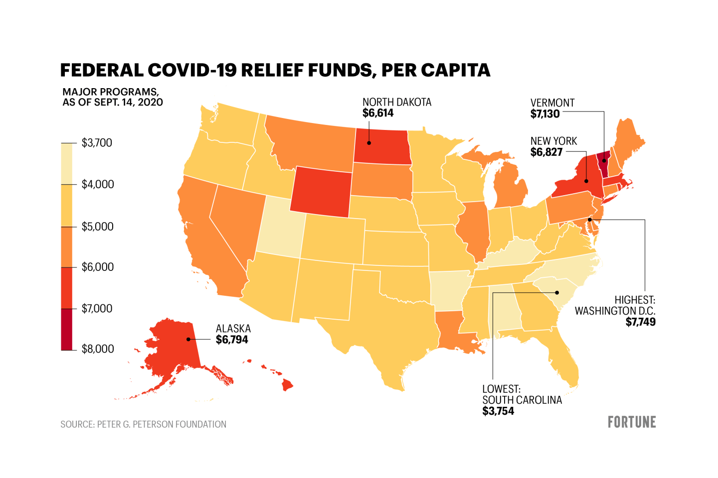 Map shows covid-19 funds by state