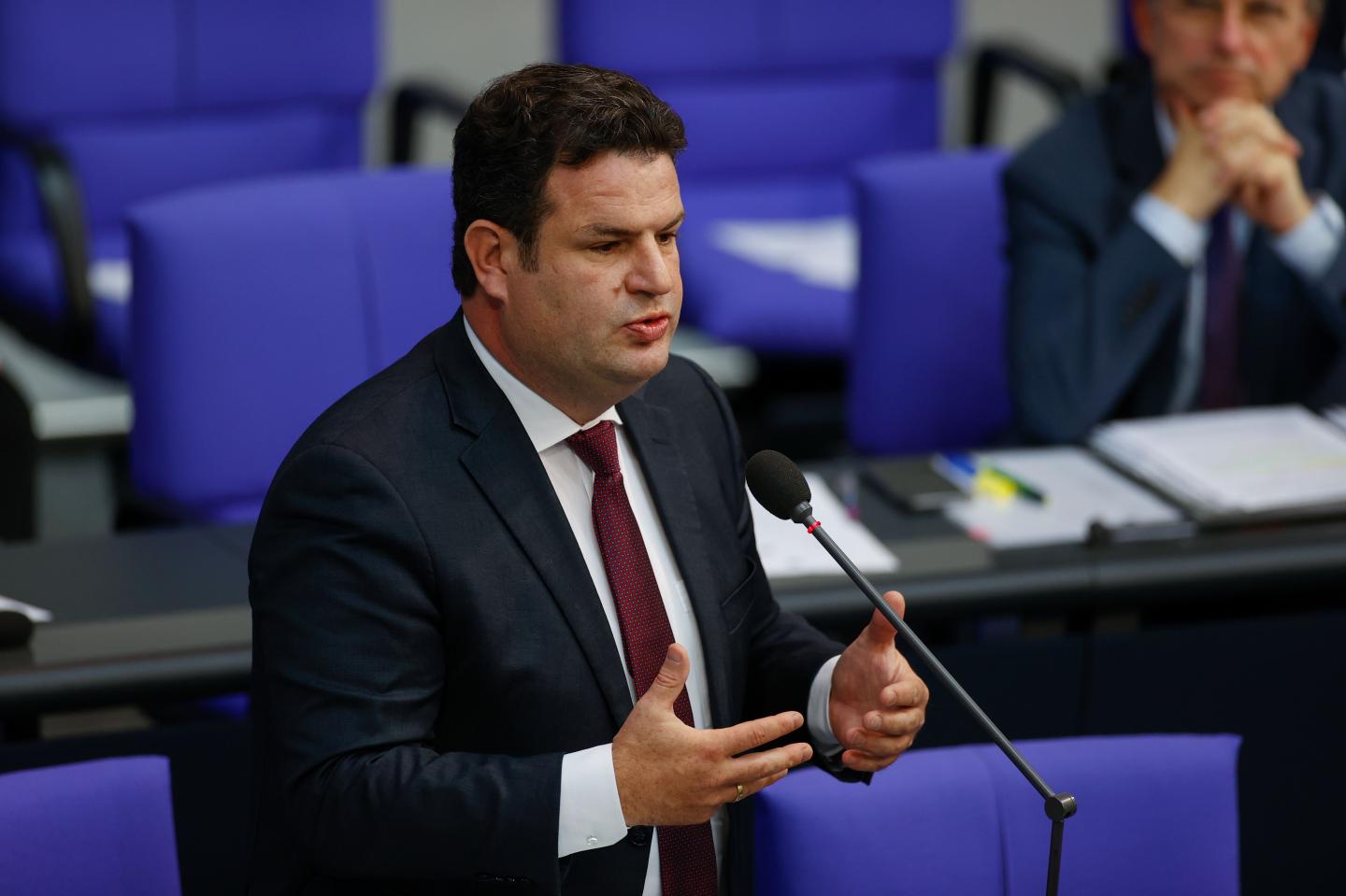 German Labor Minister Hubertus Heil addresses a session of the Bundestag (lower house of parliament) on September 10, 2020 in Berlin.