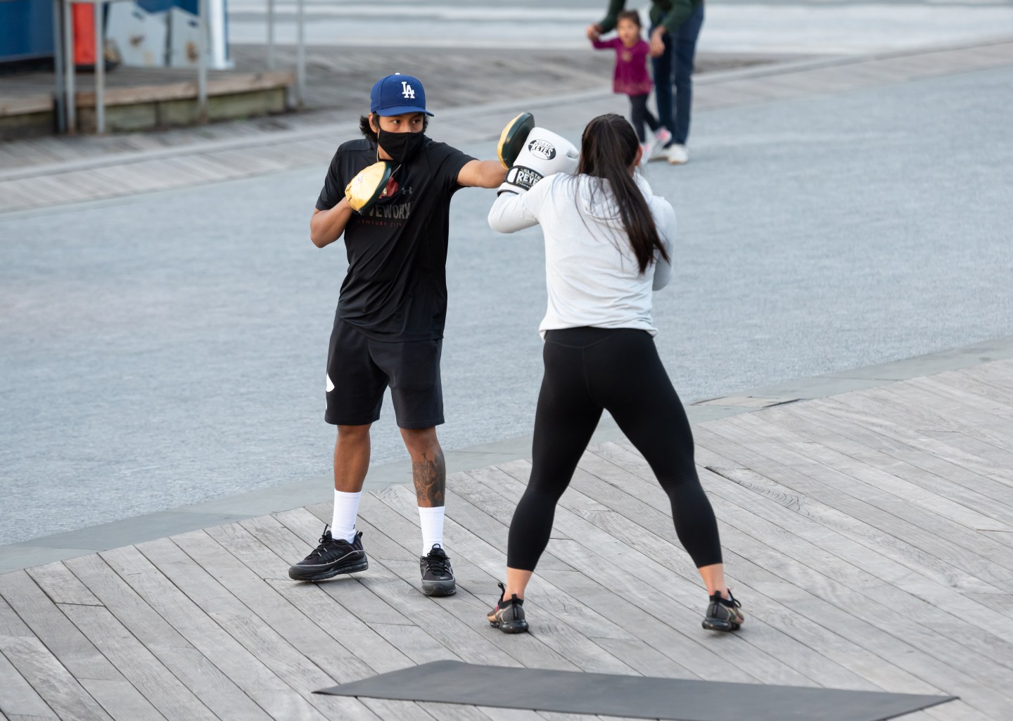 boxing in face masks