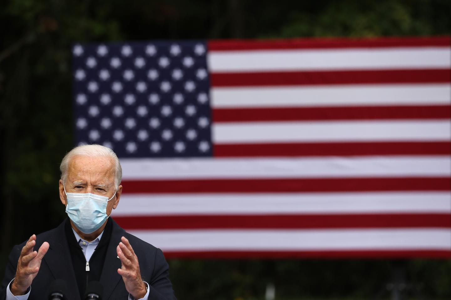 With Trump at Walter Reed, the Biden campaign walks a delicate line