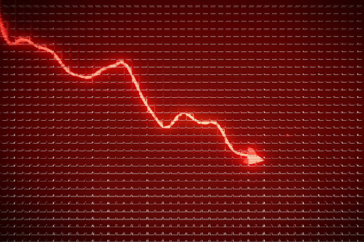 Red Arrow Down Concept