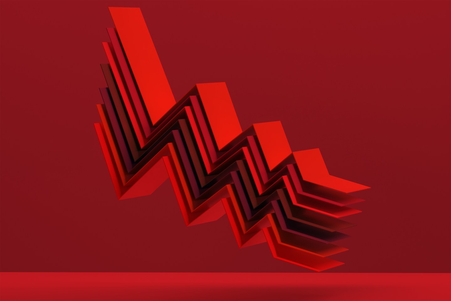 Red Arrow Down Concept