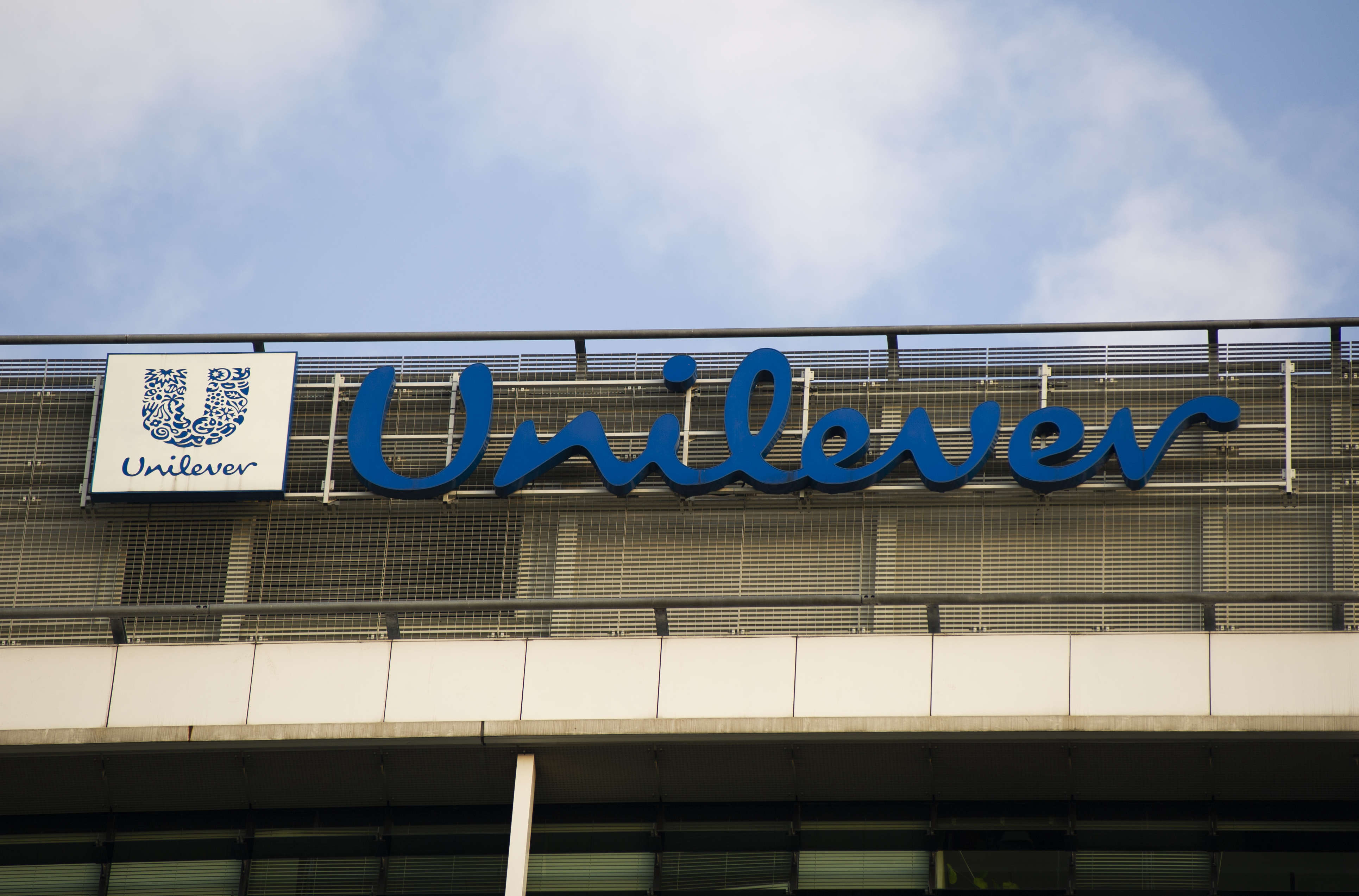 The Unilever logo on Oct. 7, 2020, in Warsaw.