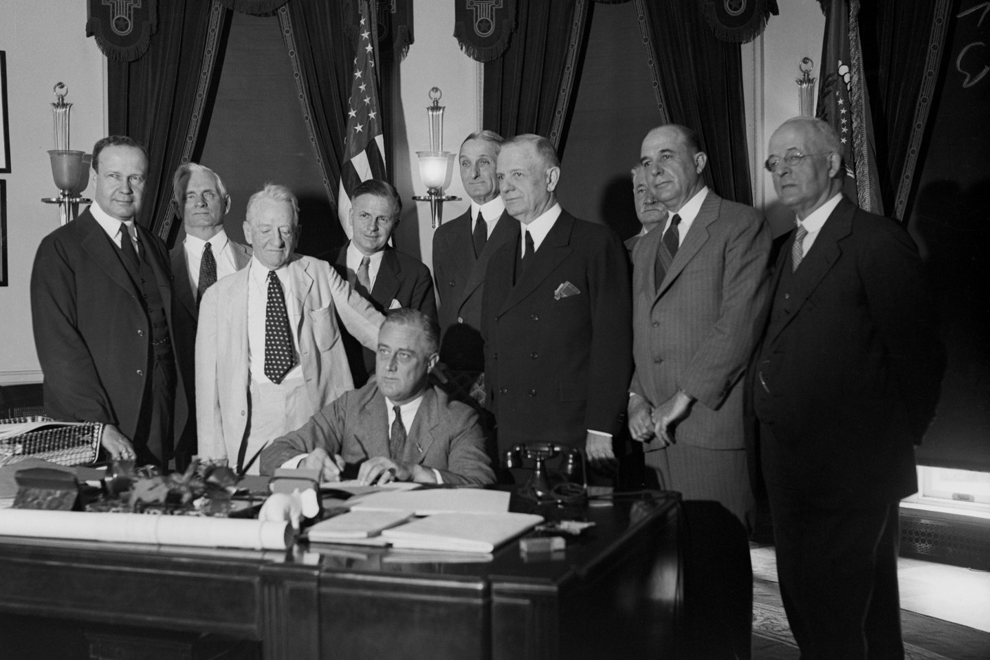 Commentary-Big Tech and Banks-Roosevelt Signing Glass-Steagall Act