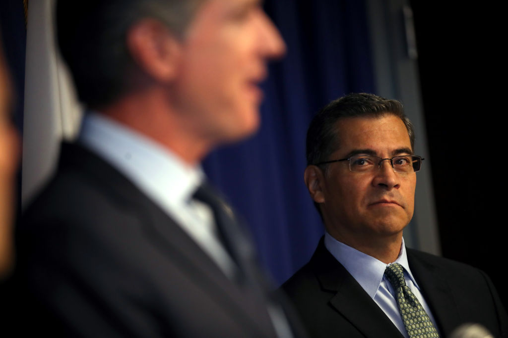 California Gov. Newsom And CA Attorney Gen. Becerra Hold News Conference Responding To Trump Revoking State's Emissions Waiver