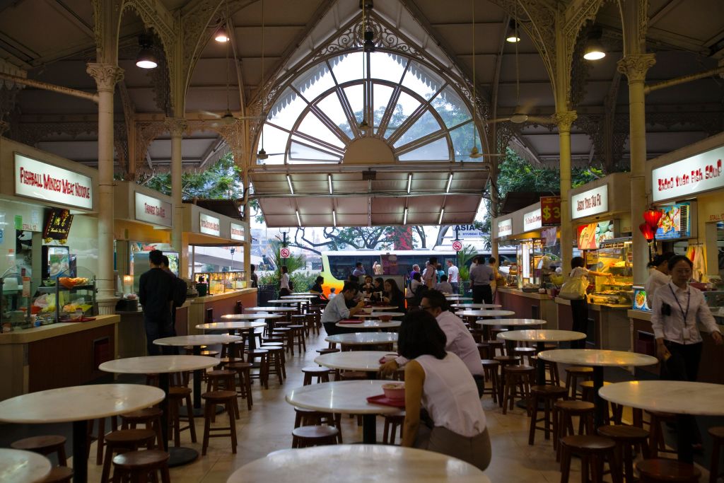 Lau Pa Sat, formerly known as Telok Ayer Market, stands out