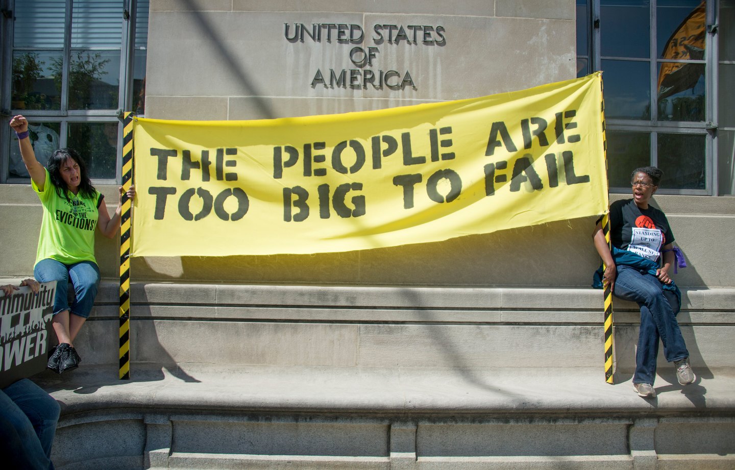 Protesters during a rally against big banks and home foreclosures in Washington, D.C., in 2013. Banks that stumble in the current crisis “risk doing damage not only to their customers and shareholders but also their own careers,” write the authors.