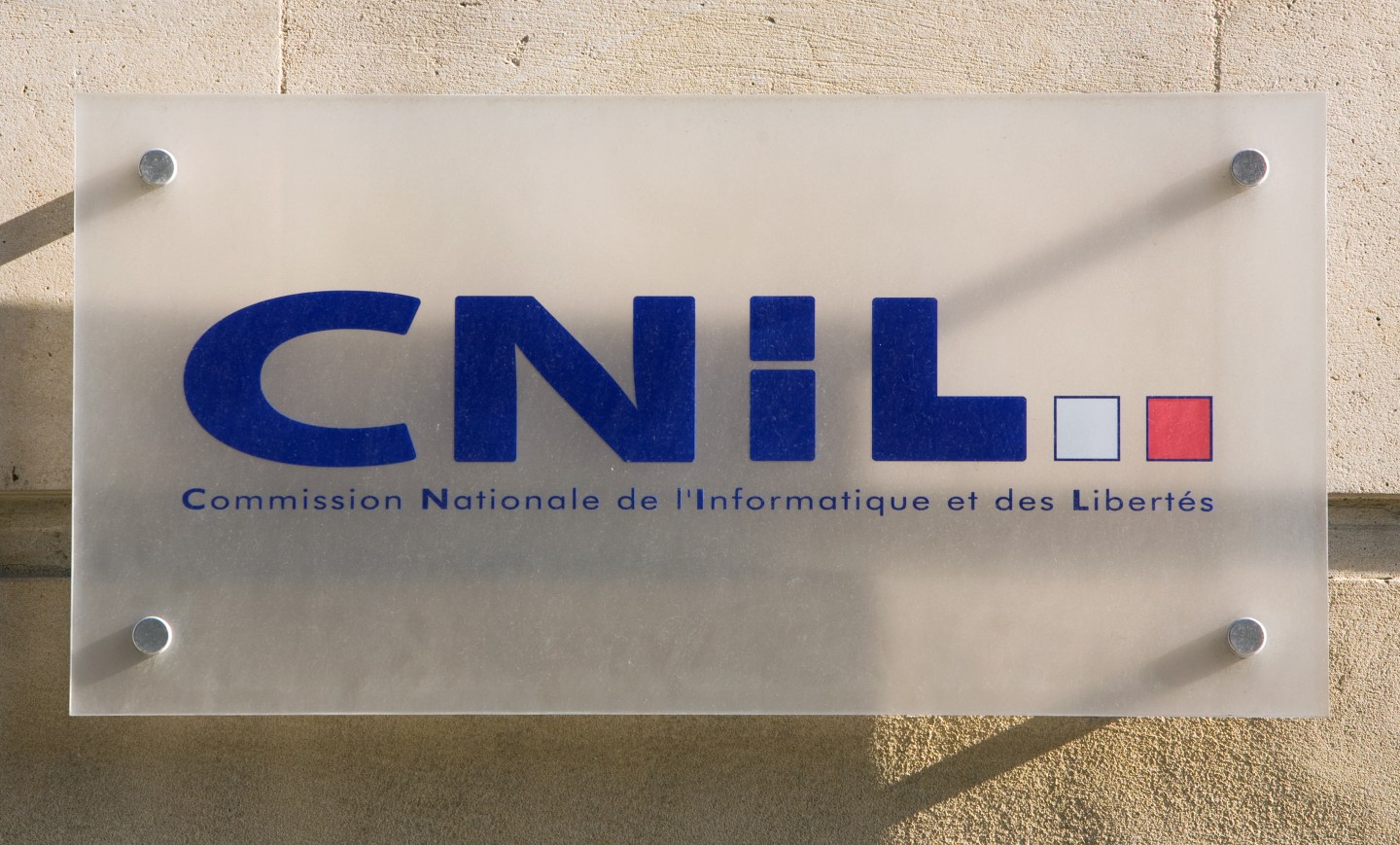 This picture taken on February 16, 2010 in Paris shows the logo of the French National commission for computer technologies and liberty (CNIL).