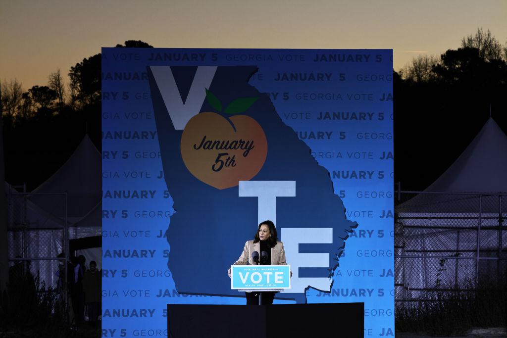 Vice President-Elect Kamala Harris Campaigns For GA Democratic Senate Candidates