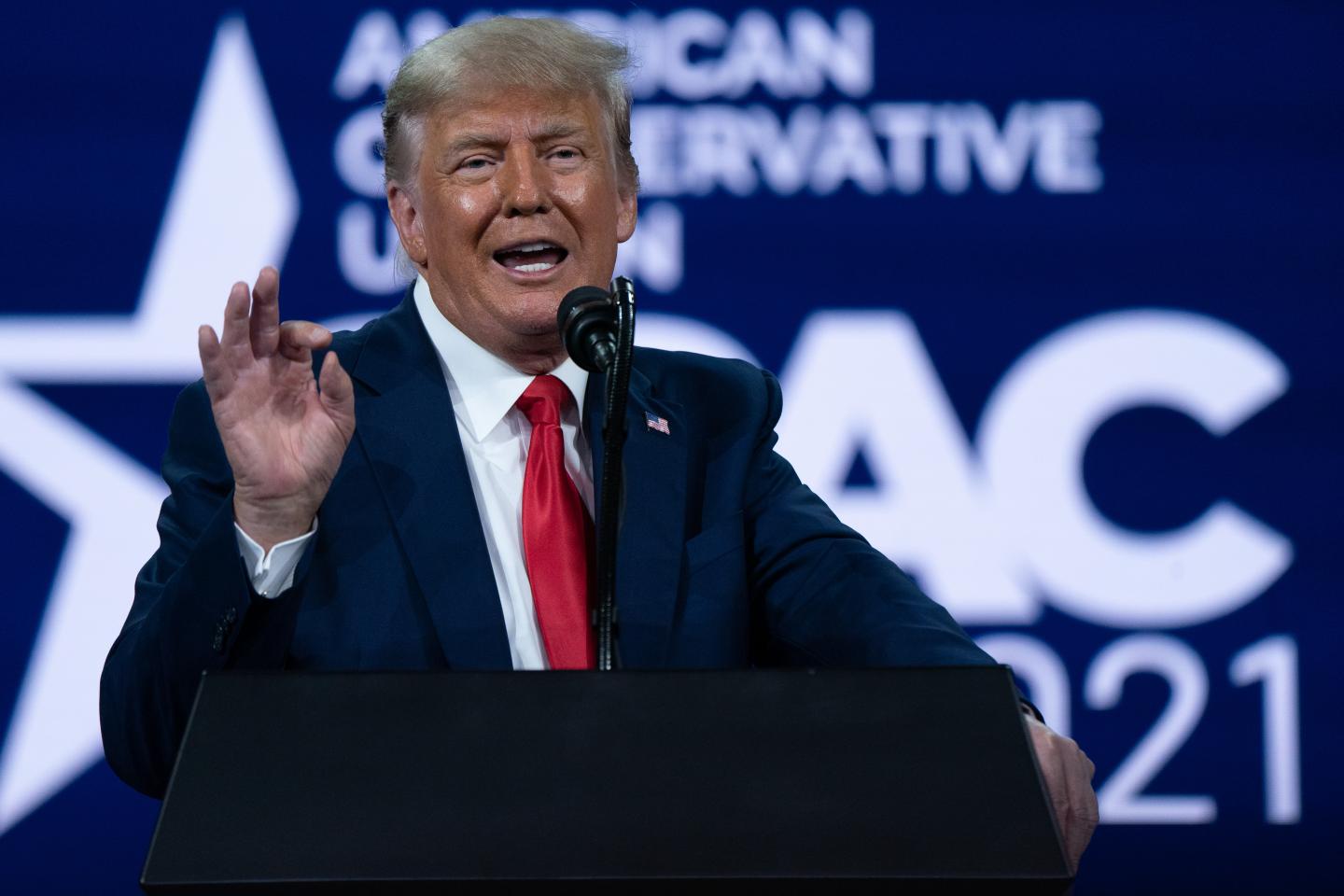 Trump teases prospect of 2024 presidential run in first major appearance since Biden’s inauguration
