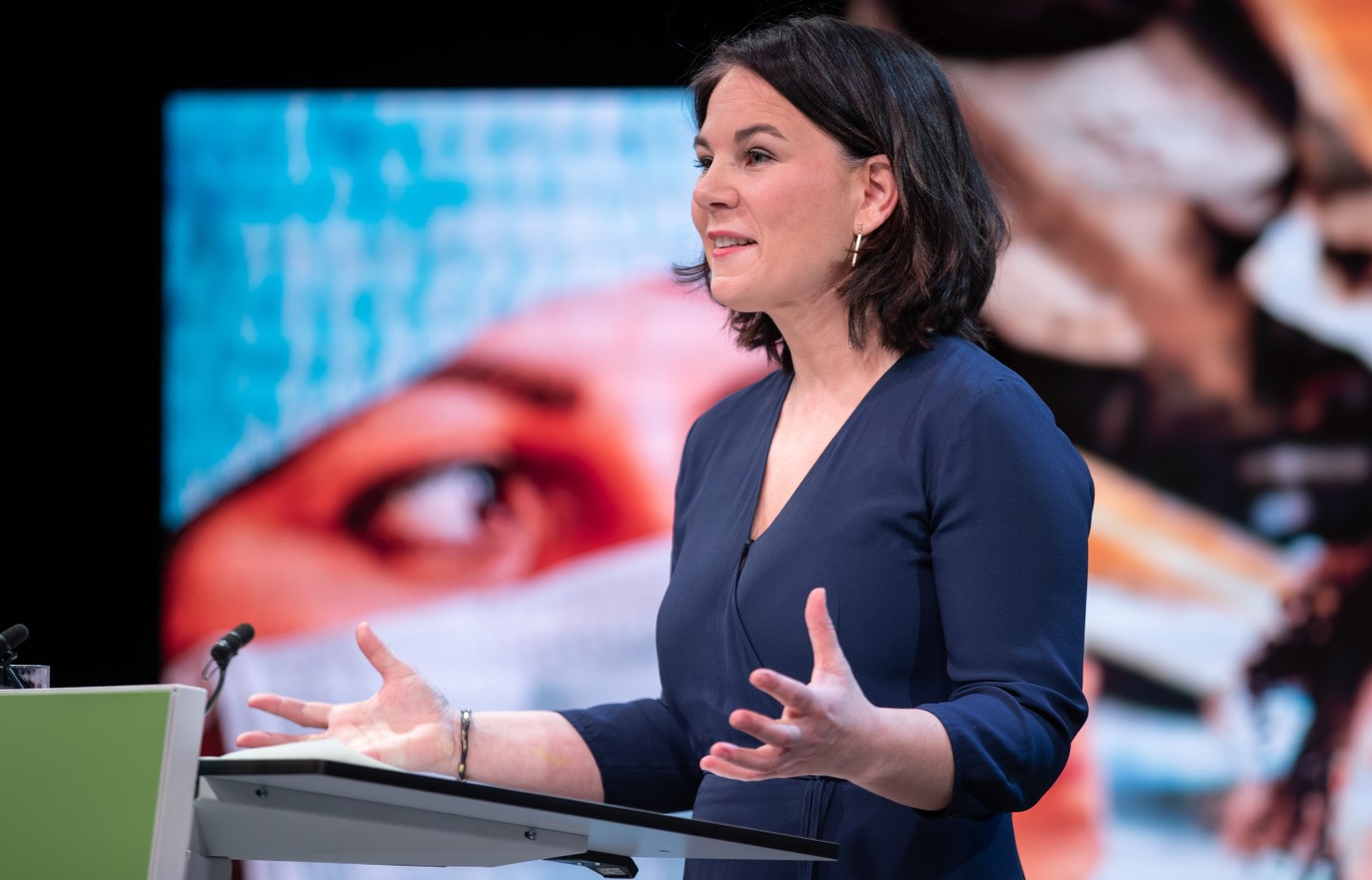 Greens Party co-chair Annalena Baerbock introduces herself as chancellor candidate in the Malzfabrik on April 19, 2021 in Berlin, Germany.