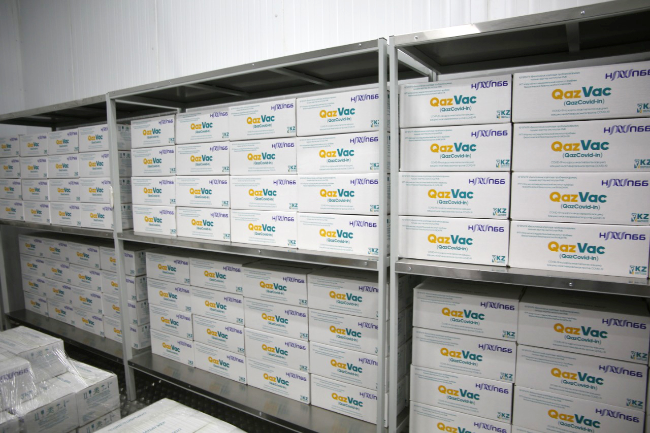 A view of Biological Security Research Institute where 50.000 doses of Kazakhstan's homegrown coronavirus vaccine QazVac produced in Jambyl region, Kazakhstan on April 22, 2021.