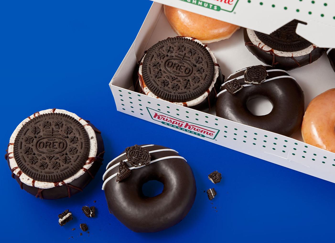 Krispy Kreme and Oreo team for an Oreo Cookie doughnut glaze