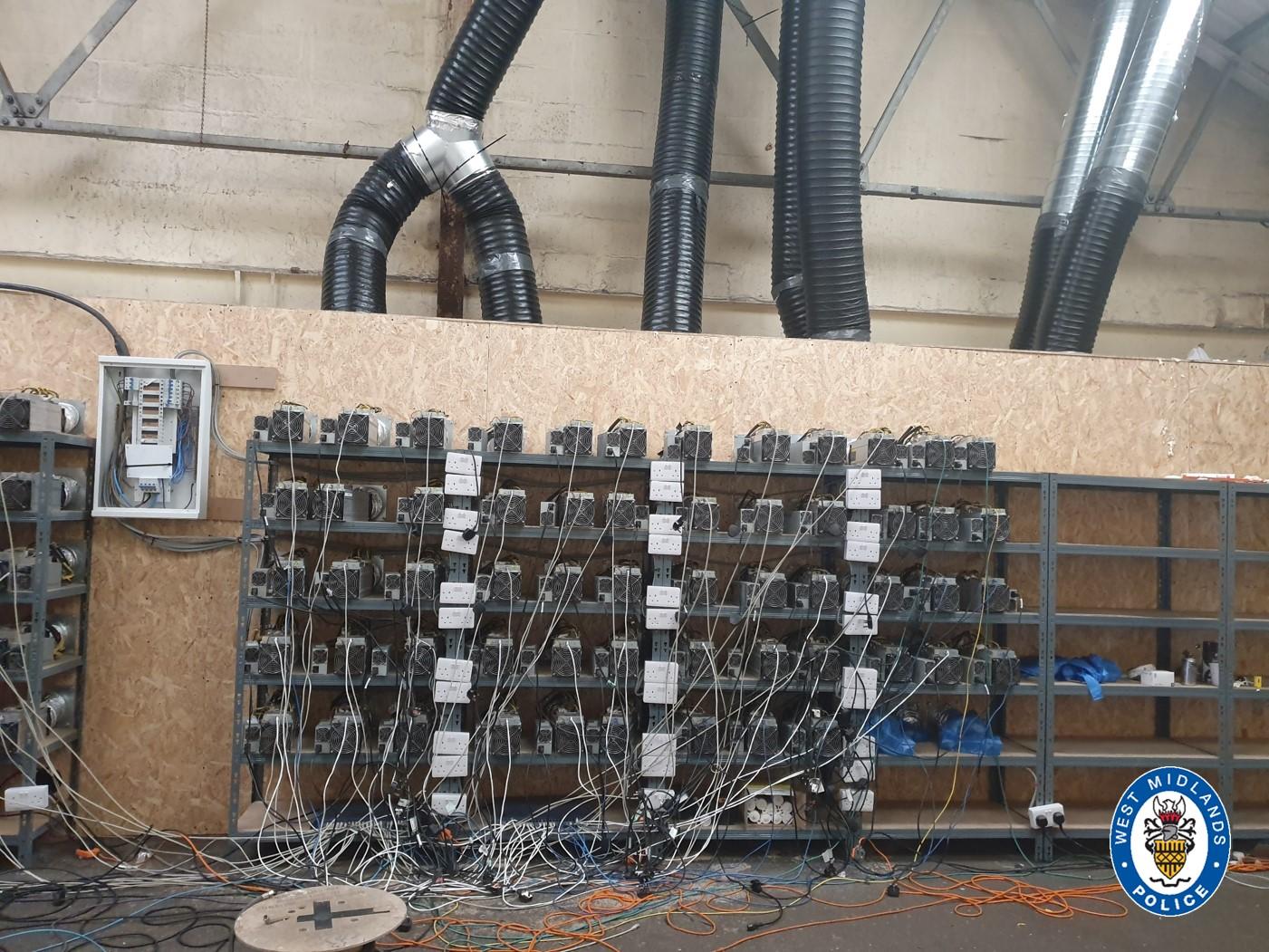 Bitcoin-mining computers found by West Midlands Police in what they thought would be a drugs raid.