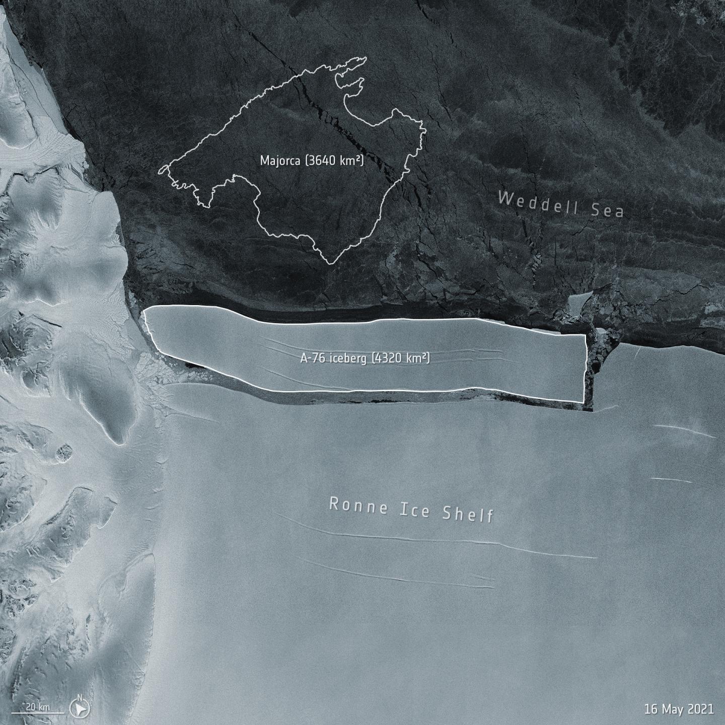 ESA-Largest Iceberg-Square