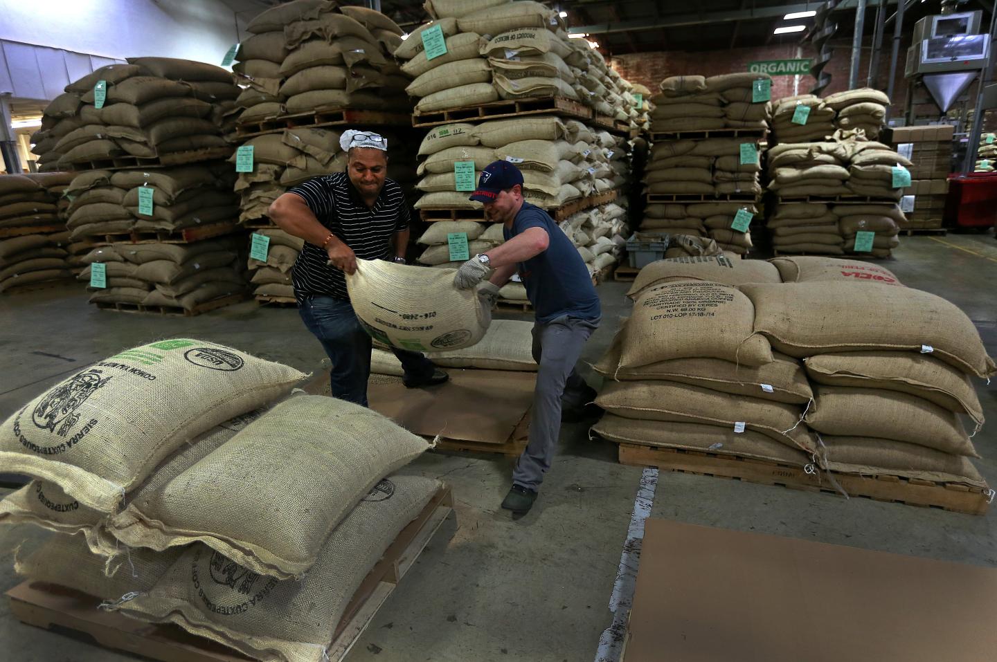 Workers at Equal Exchange, a cooperative coffee company.