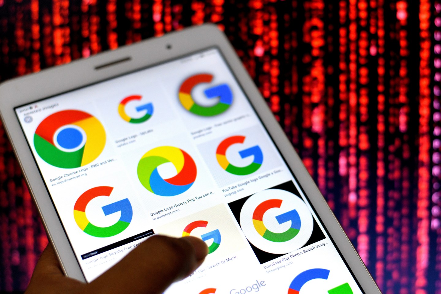 Google logos on an Android phone