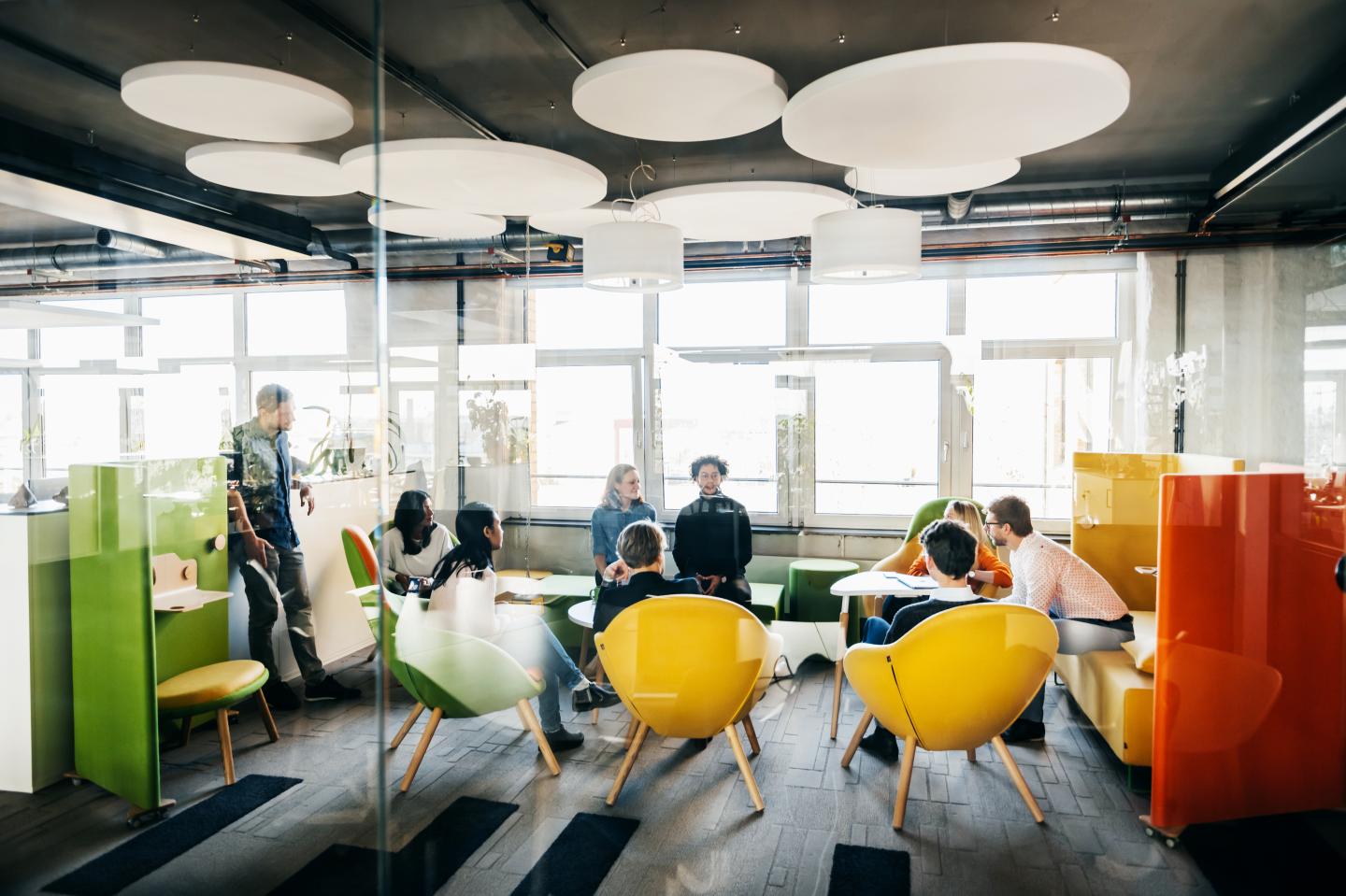 A meeting in an office.