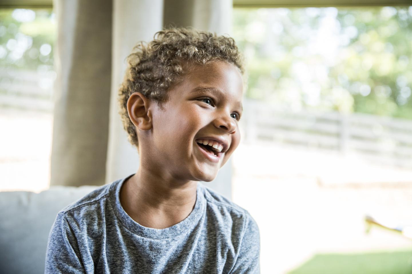 A child smiling