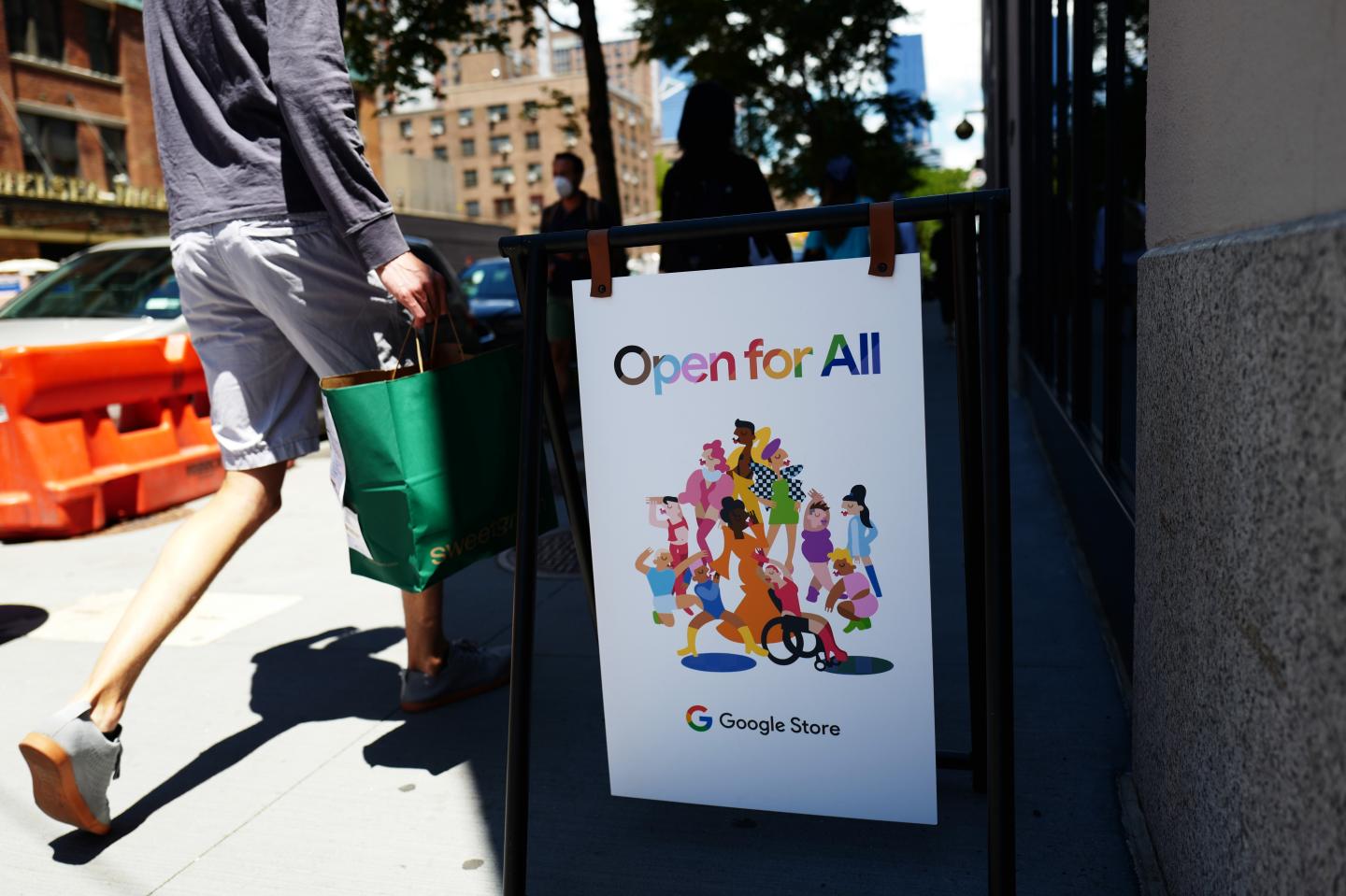 A person walks past the Google Store on June 24, 2021 in the Chelsea neighborhood of Manhattan in New York City.