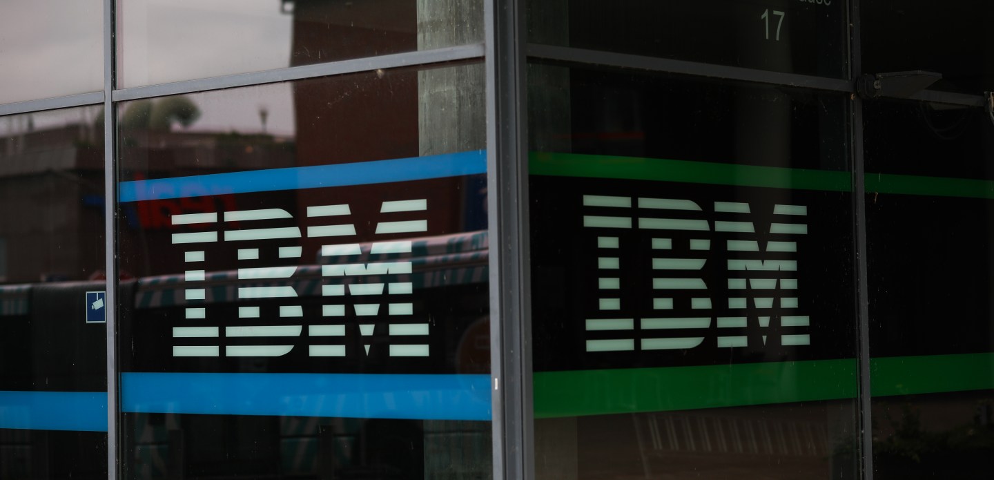 HAMBURG, GERMANY &#8211; JULY 04: An IBM sign is seen on July 04, 2020 in Hamburg, Germany. (Photo by Jeremy Moeller/Getty Images)