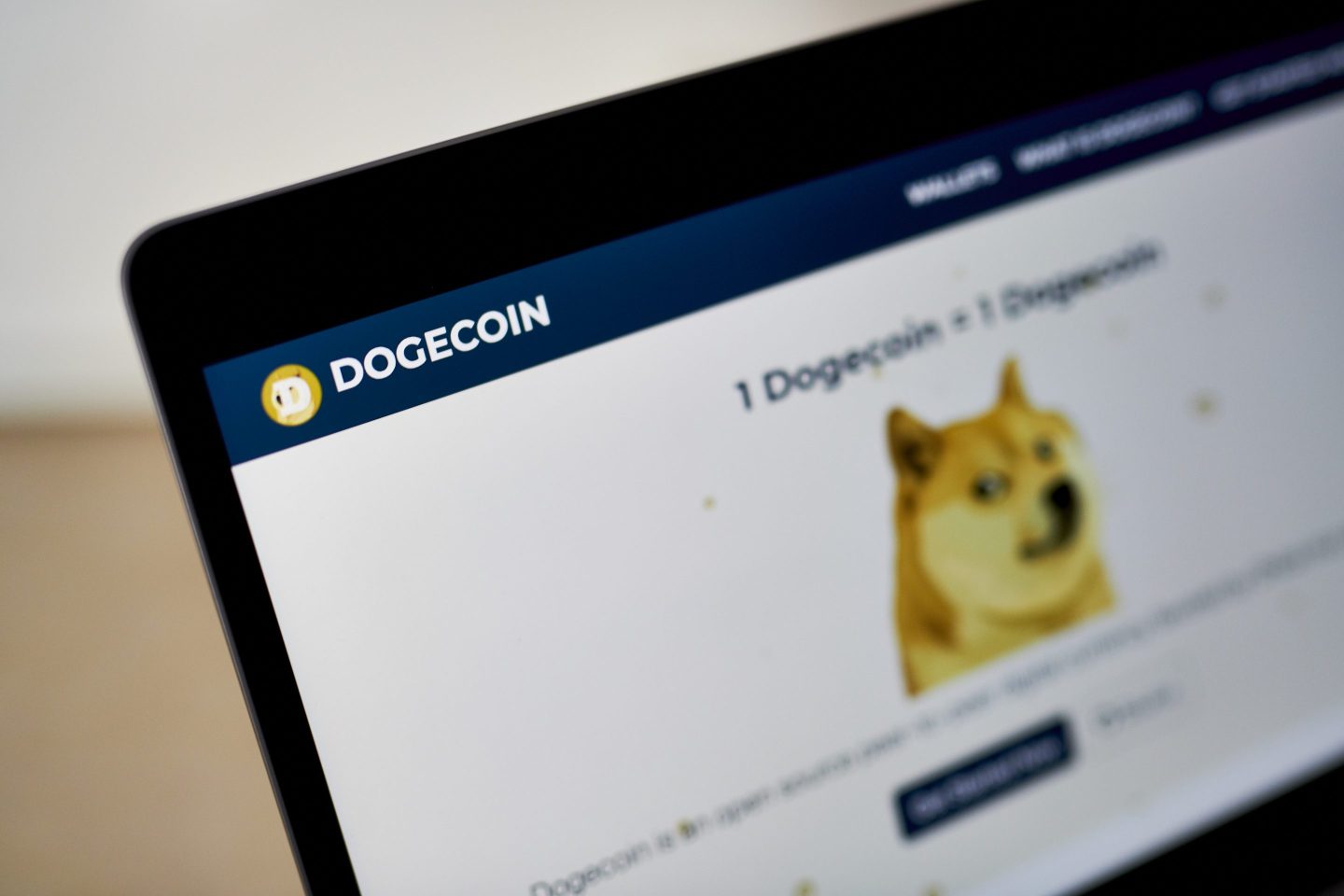 Dogecoin on laptop