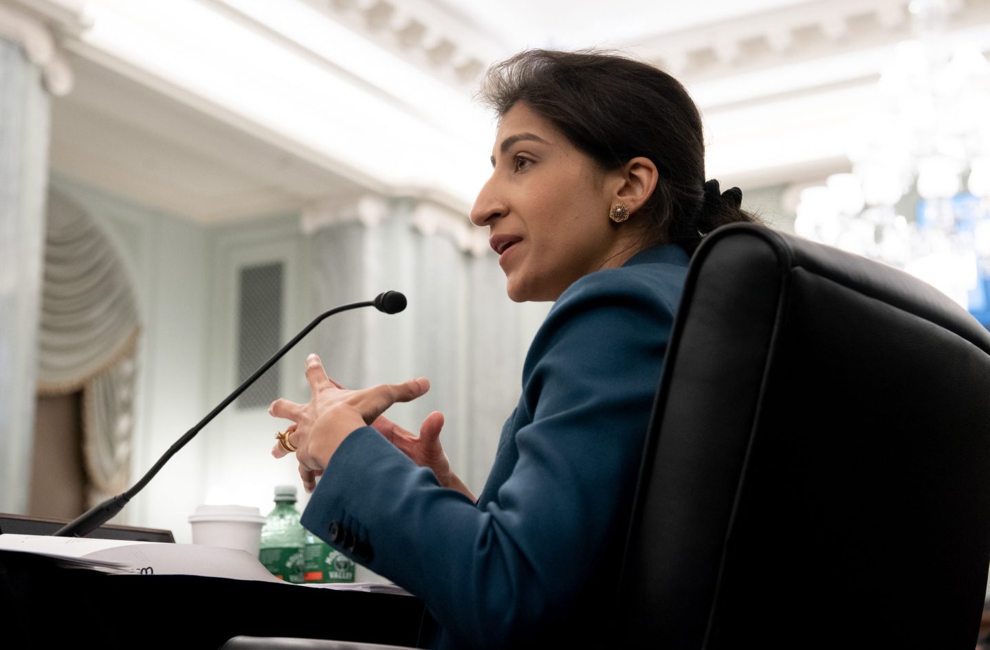 Lina Khan during nomination hearings for the position of FTC chair.