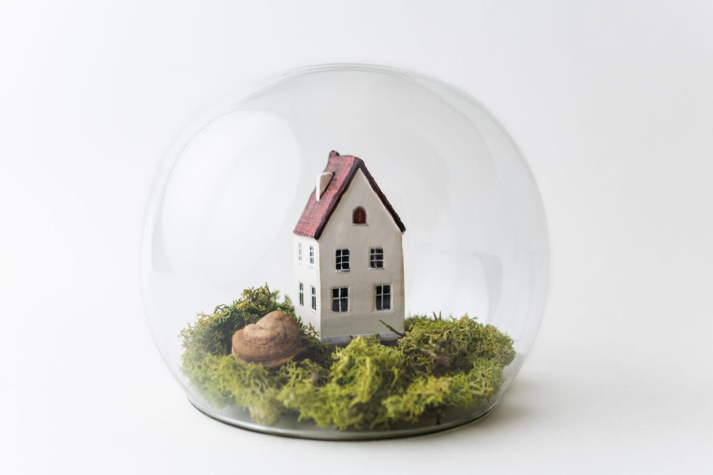 House in a snow globe