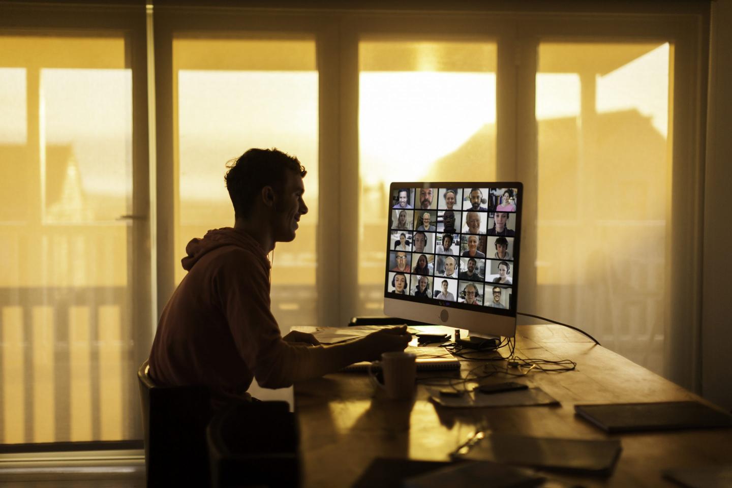 Student on Zoom call