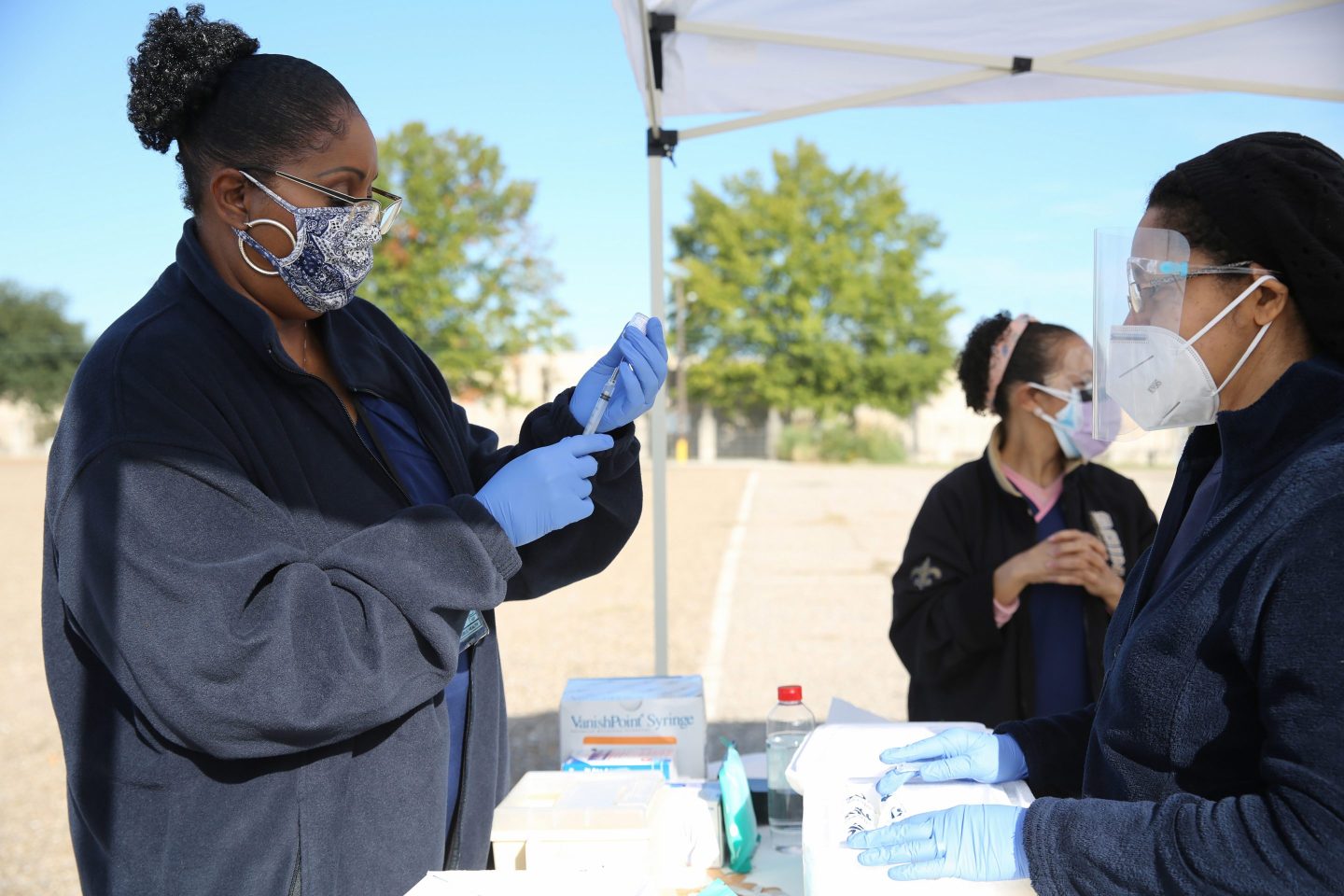 Mass Covid Vaccination Gets A Dry Run An A Louisiana Parking Lot