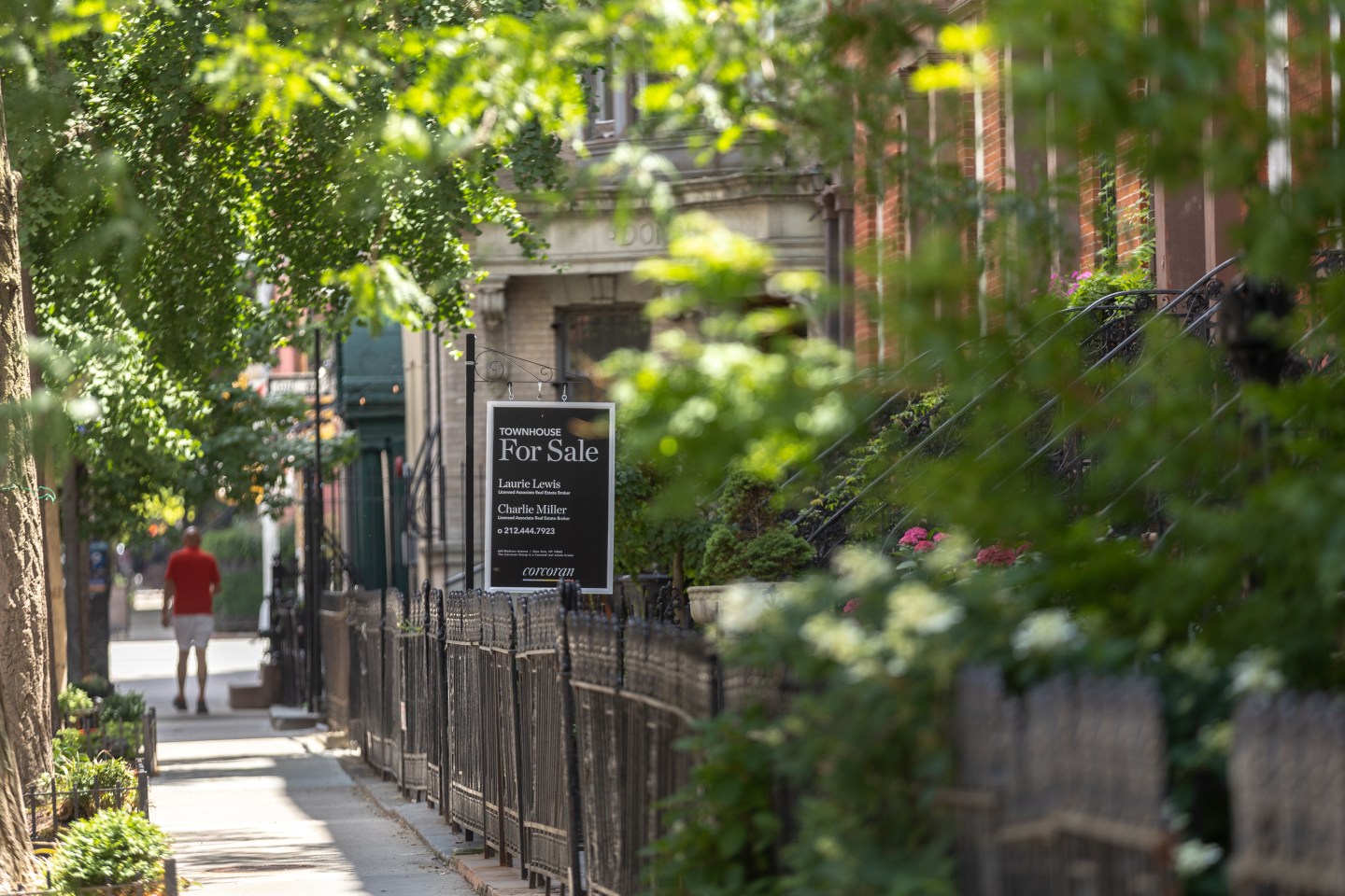 for sale sign in New York neighborhood