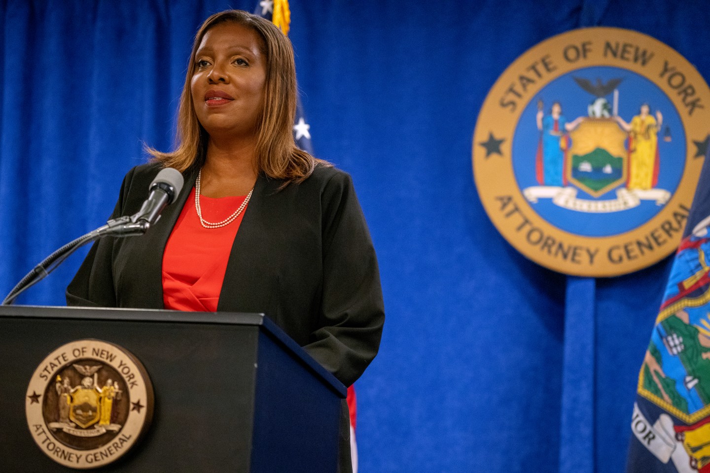 New York Attorney General Letitia James presents the findings of an independent investigation into accusations by multiple women that New York Governor Andrew Cuomo sexually harassed them.