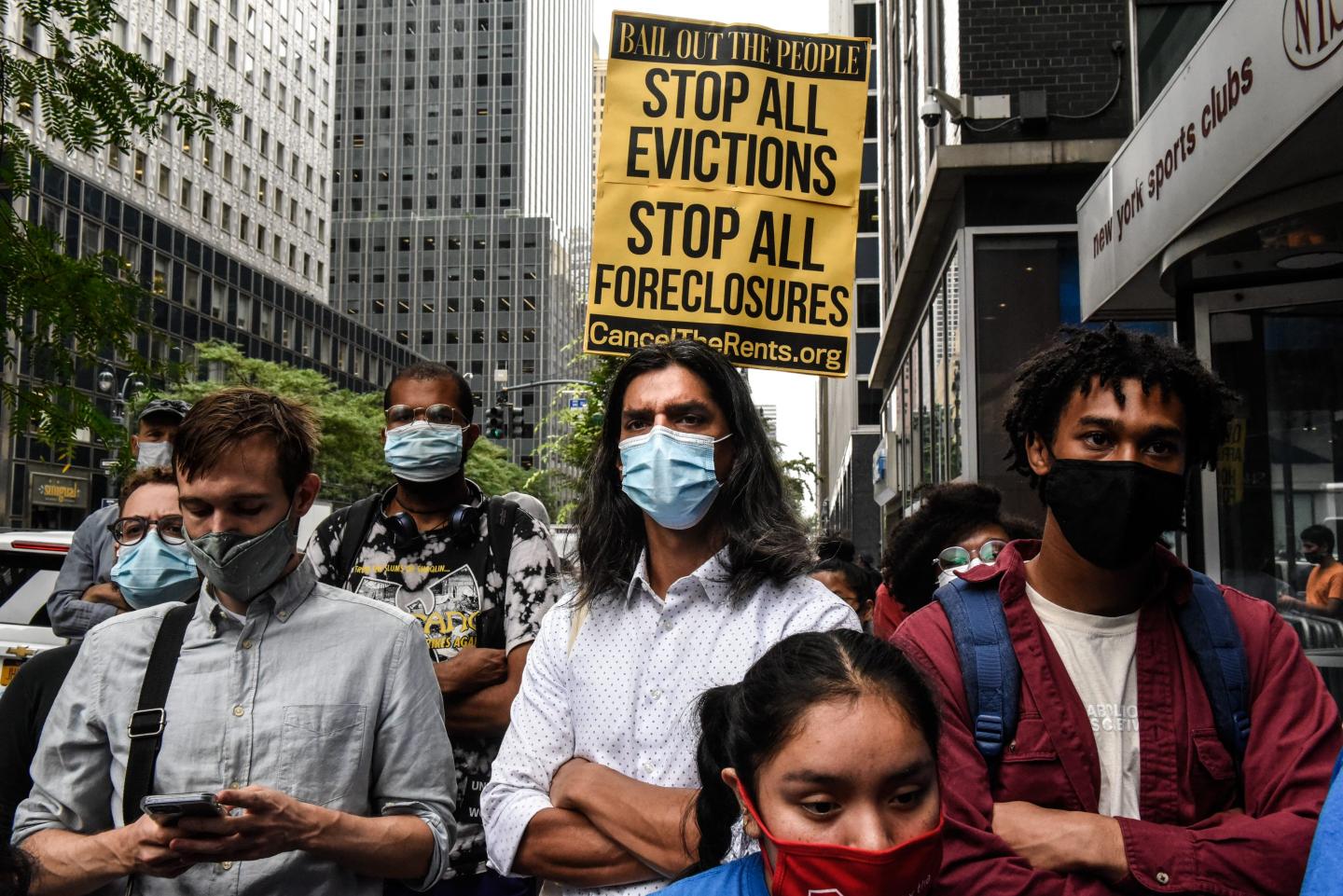 Protestors at eviction rally in New York City