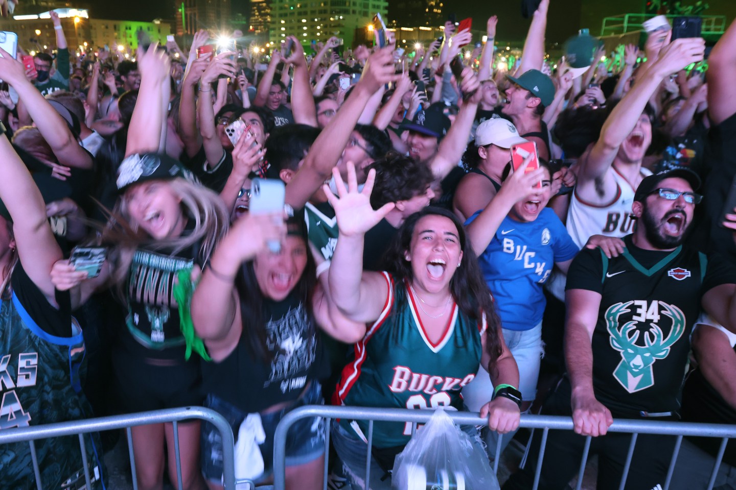 Milwaukee Bucks fans at the Game 6 watch party