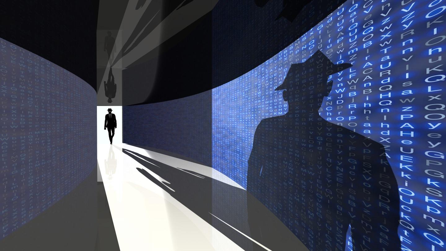 hacker entering hallway