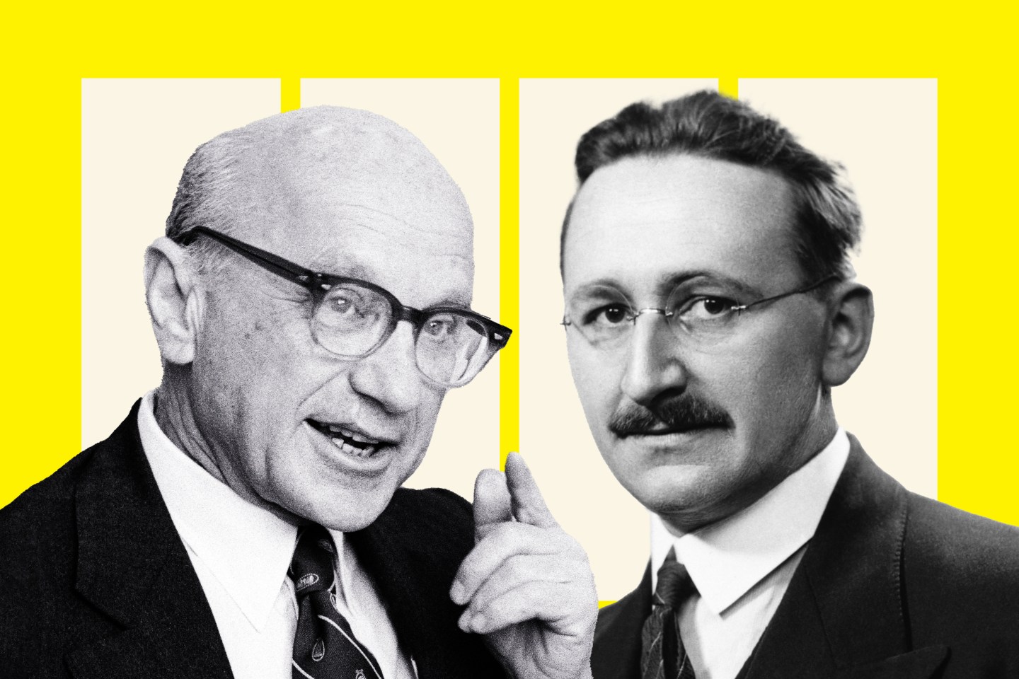 Milton Friedman-Friedrich Hayek-Economists-Bitcoin