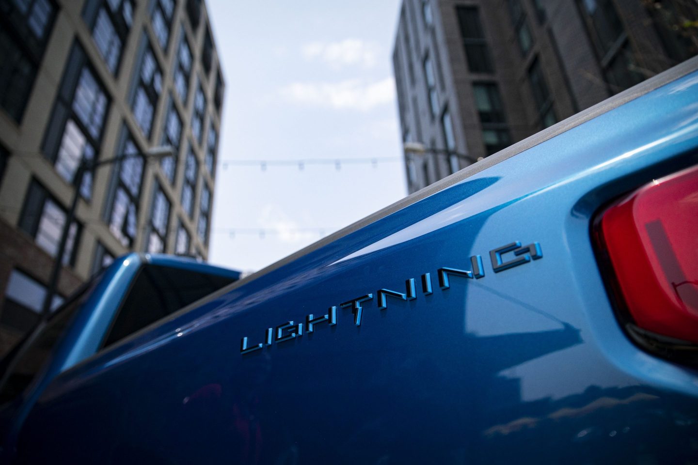 A Ford F-150 Lightning electric vehicle in Washington, D.C., on July 28, 2021.