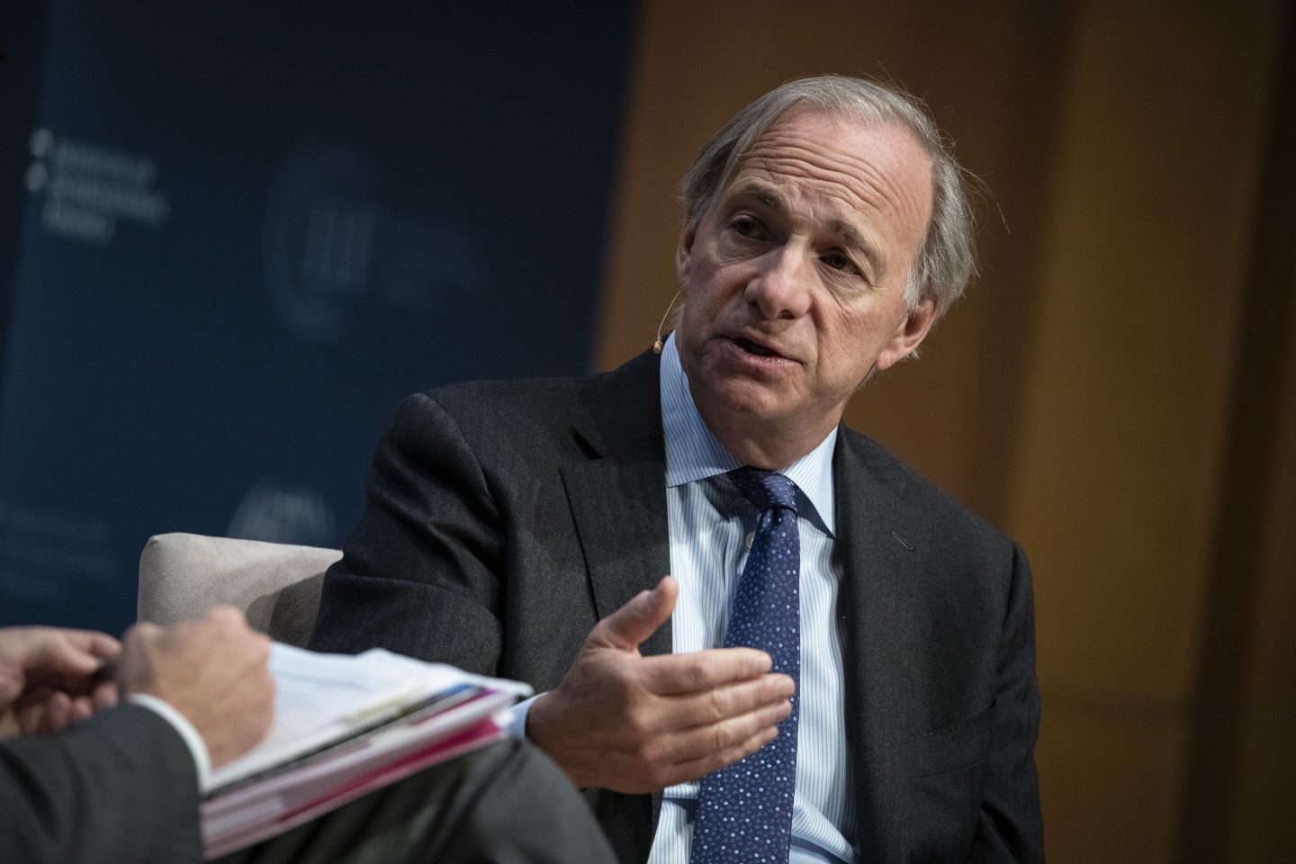 Ray Dalio, billionaire and founder of Bridgewater Associates LP, speaks during the Institute of International Finance (IIF) annual membership meeting in Washington, D.C., U.S., on Friday, Oct. 18, 2019. The meeting explores the latest issues facing the financial services industry and global economy today. Photographer: Al Drago/Bloomberg via Getty Images