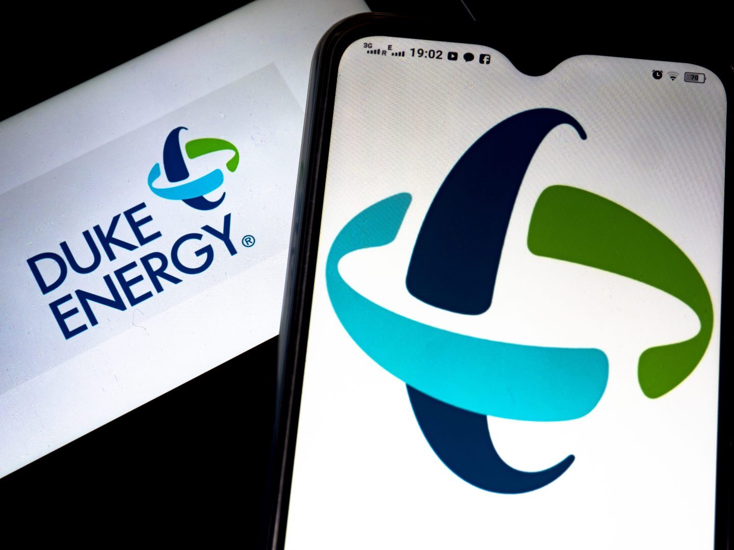 In this photo illustration Duke Energy Corporation logo seen displayed on a smartphone.