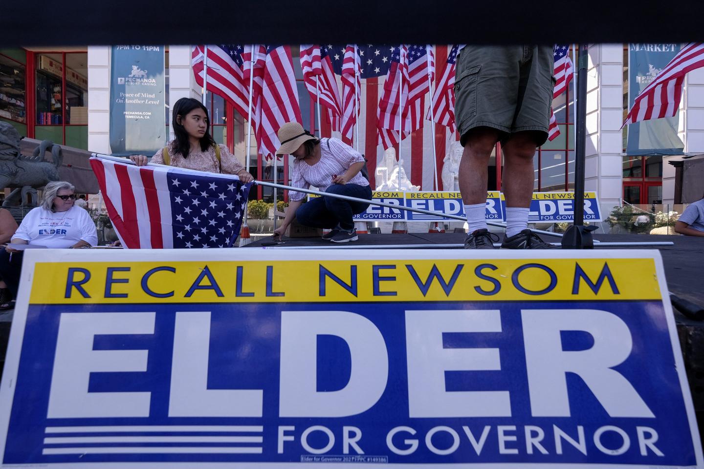 California GOP tries to encourage turnout even as party leaders claim the state’s recall is rigged