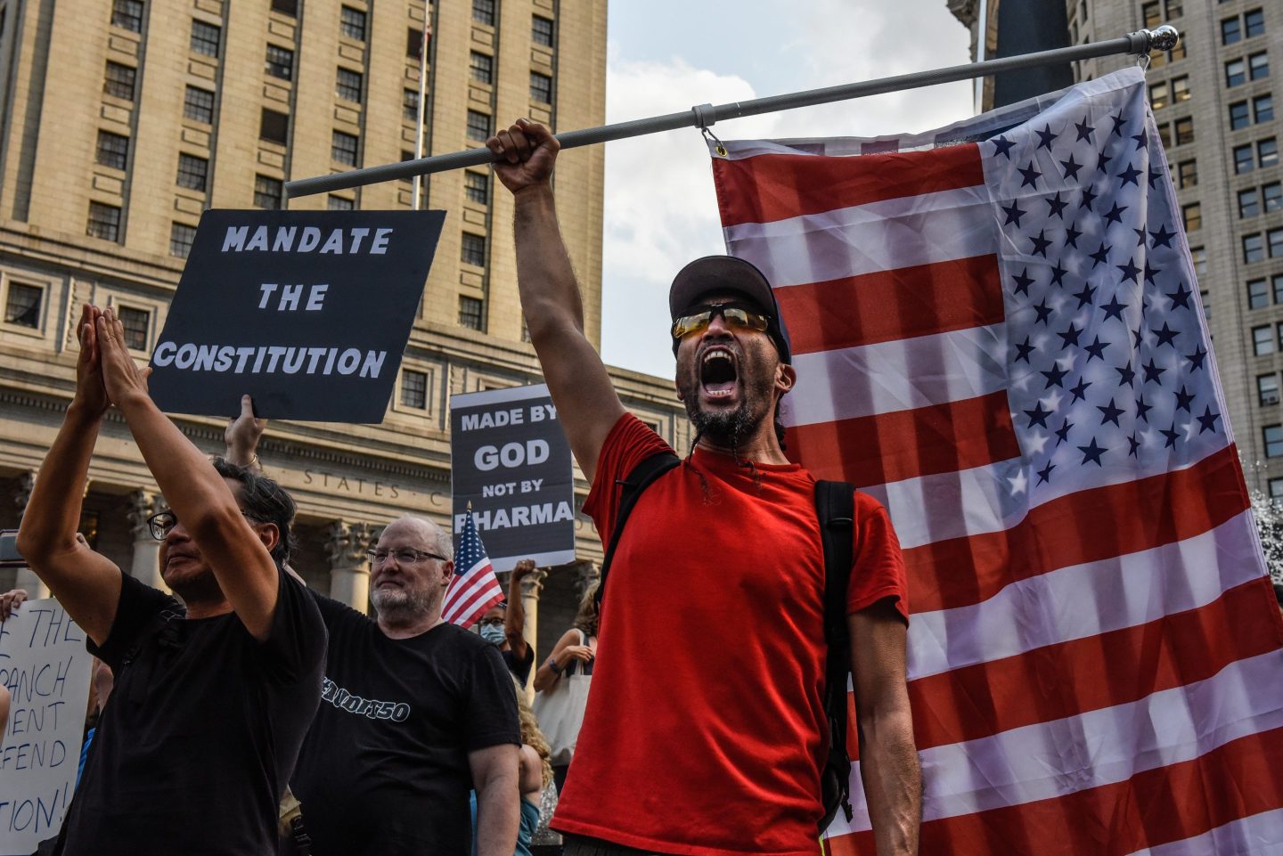 NYC Walk Out In Protest Of Covid-19 Mandates