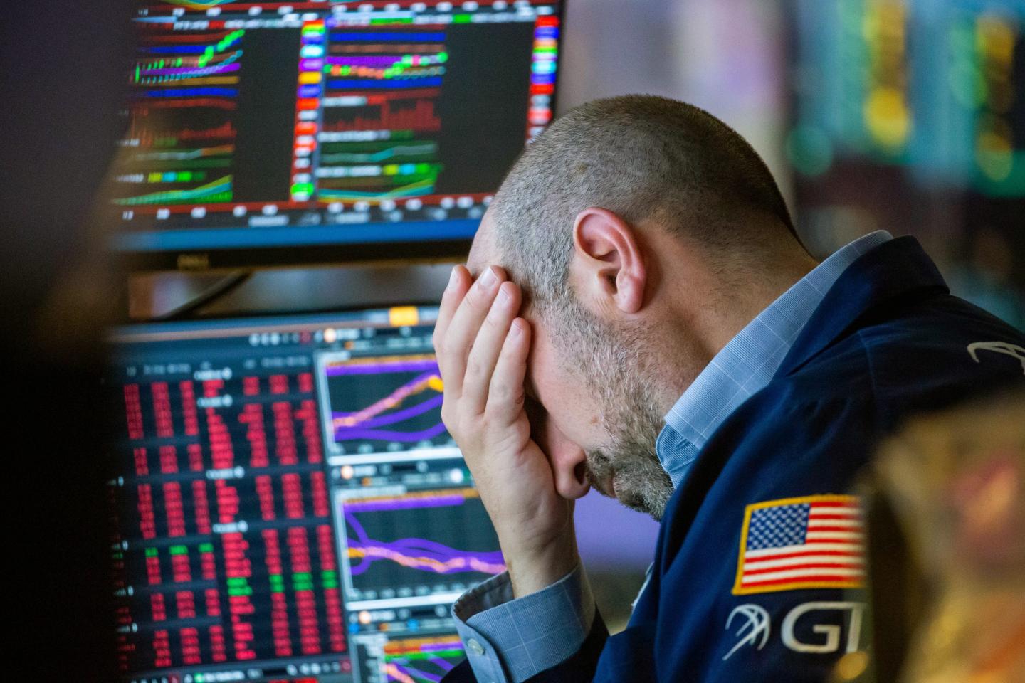 Stock trader on the NYSE