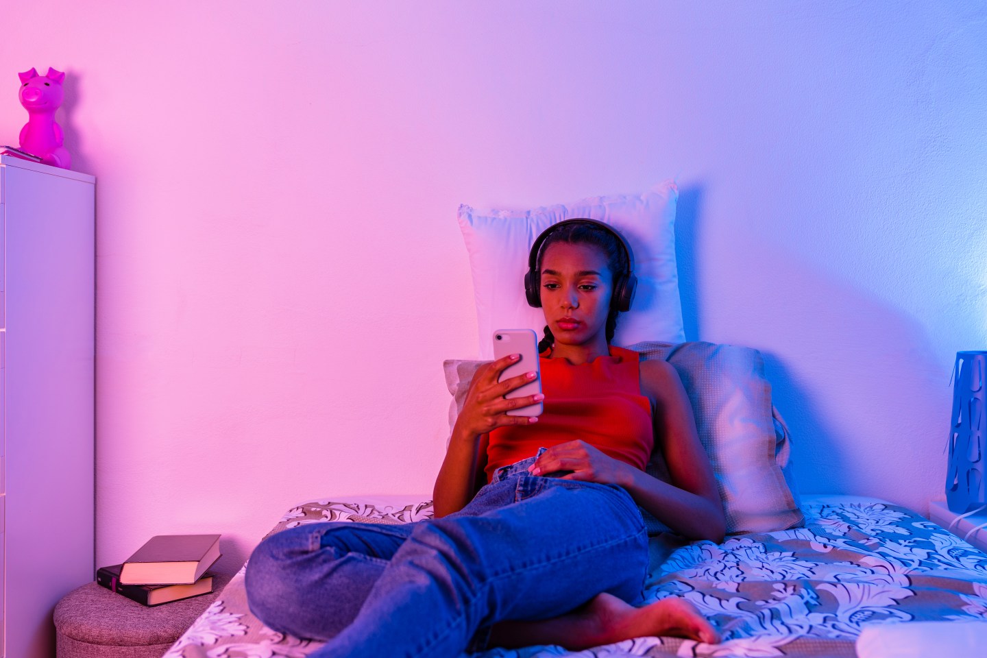 Girl looking at her phone