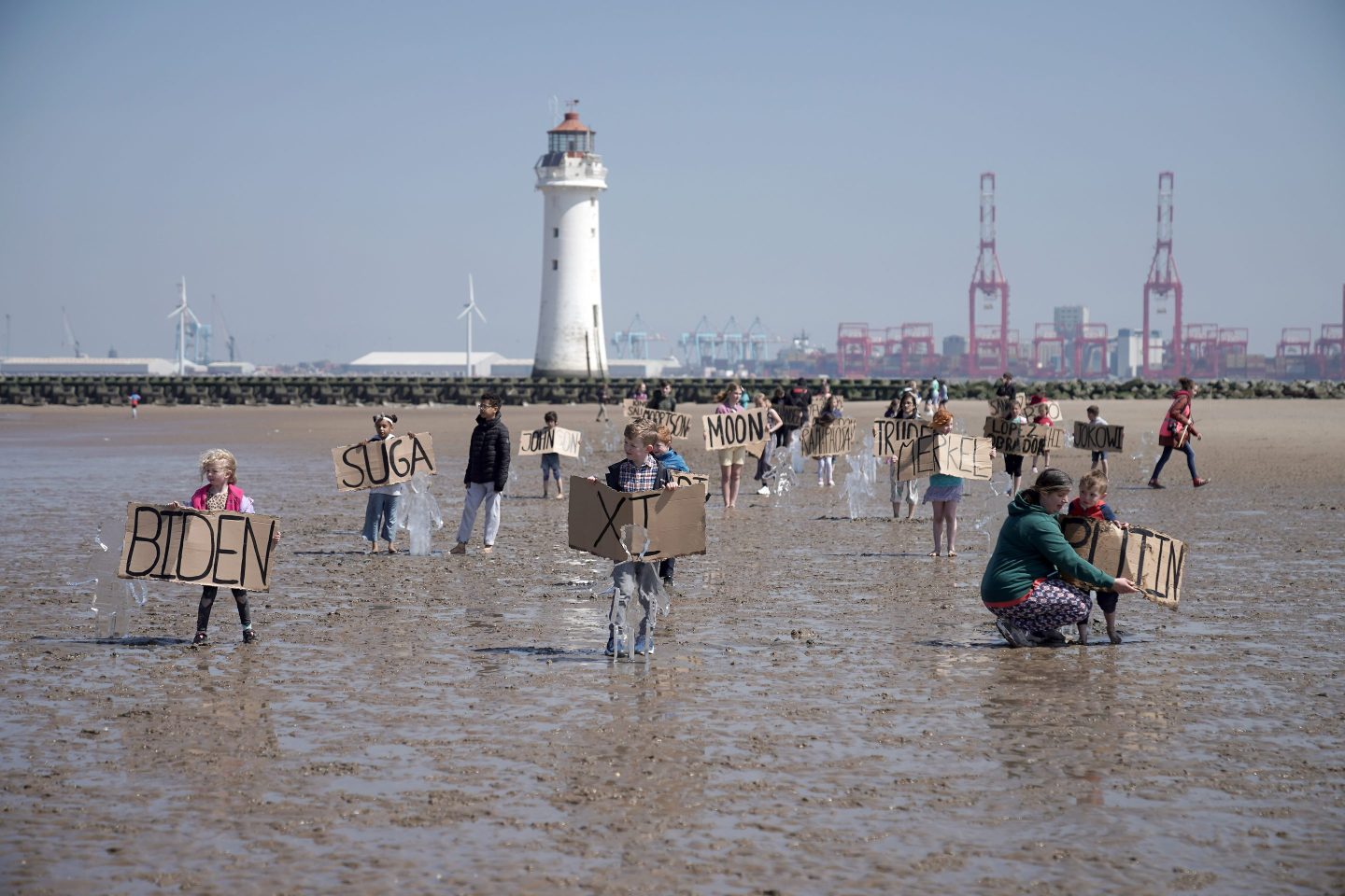 Climate protest in Wirral, UK. World leaders will meet in Glasgow to discuss whether enough has been achieved since the landmark Paris climate agreement.