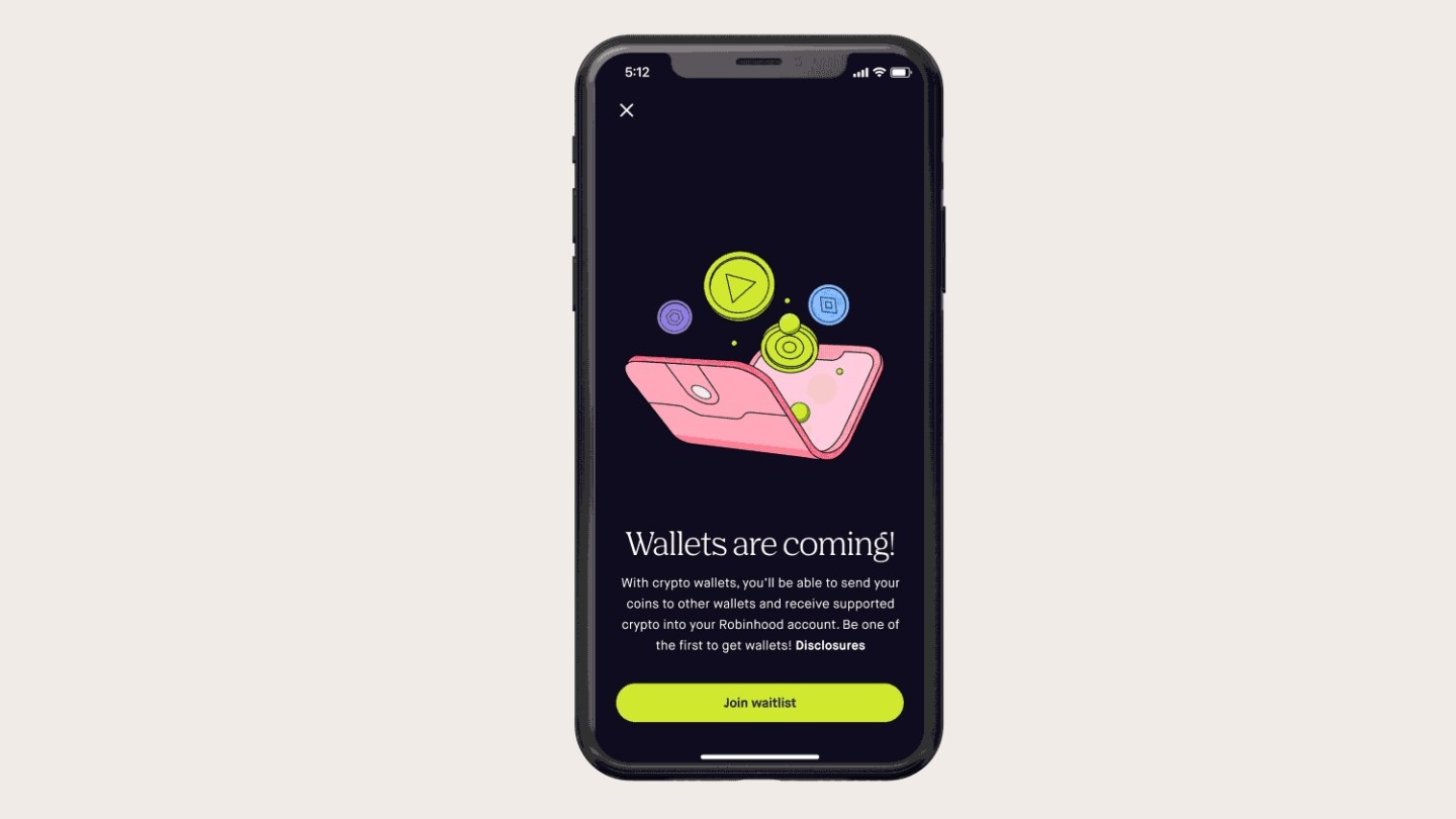 Robinhood is getting ready to test crypto wallets.
